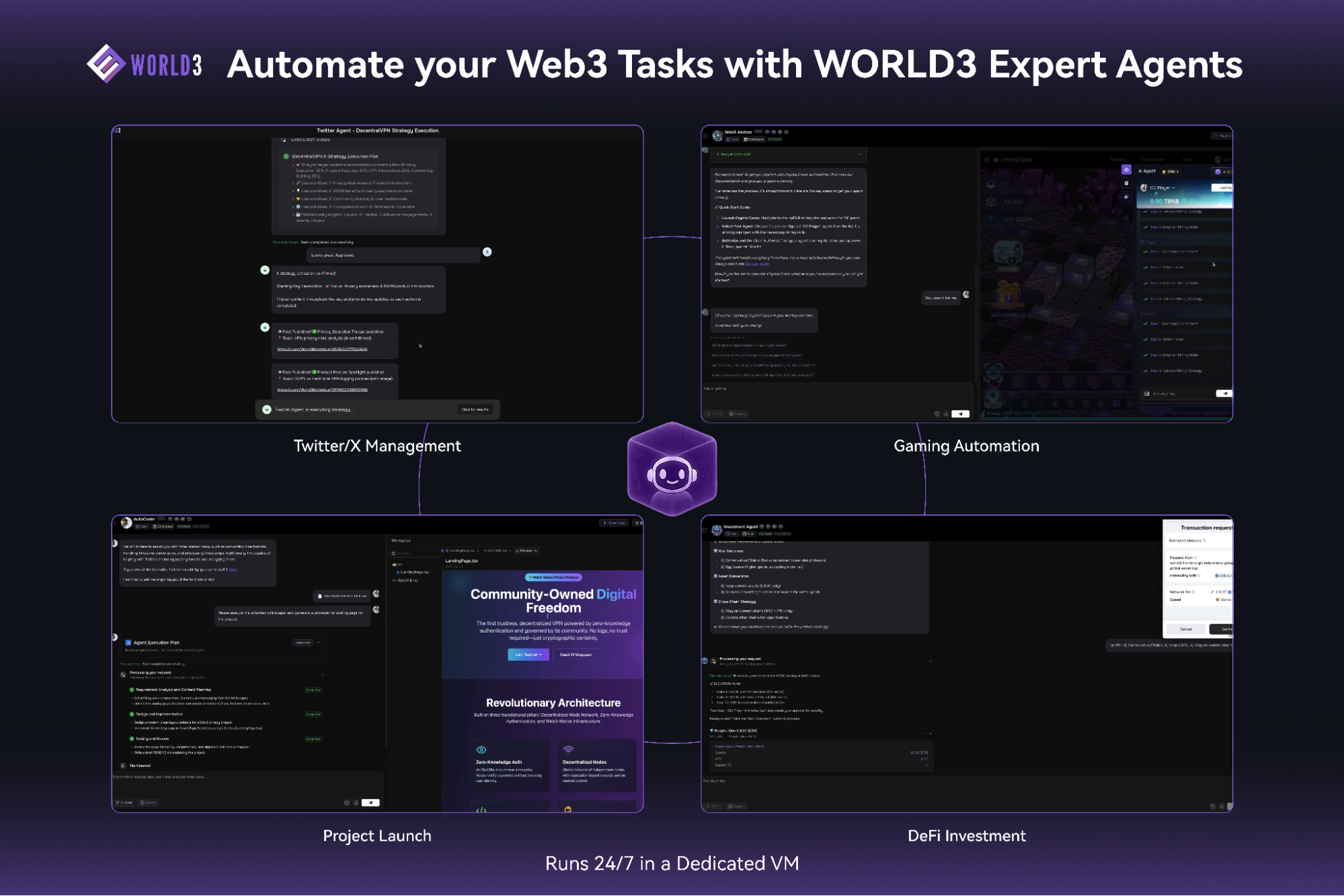 WORLD3 AI agents automating on-chain gaming