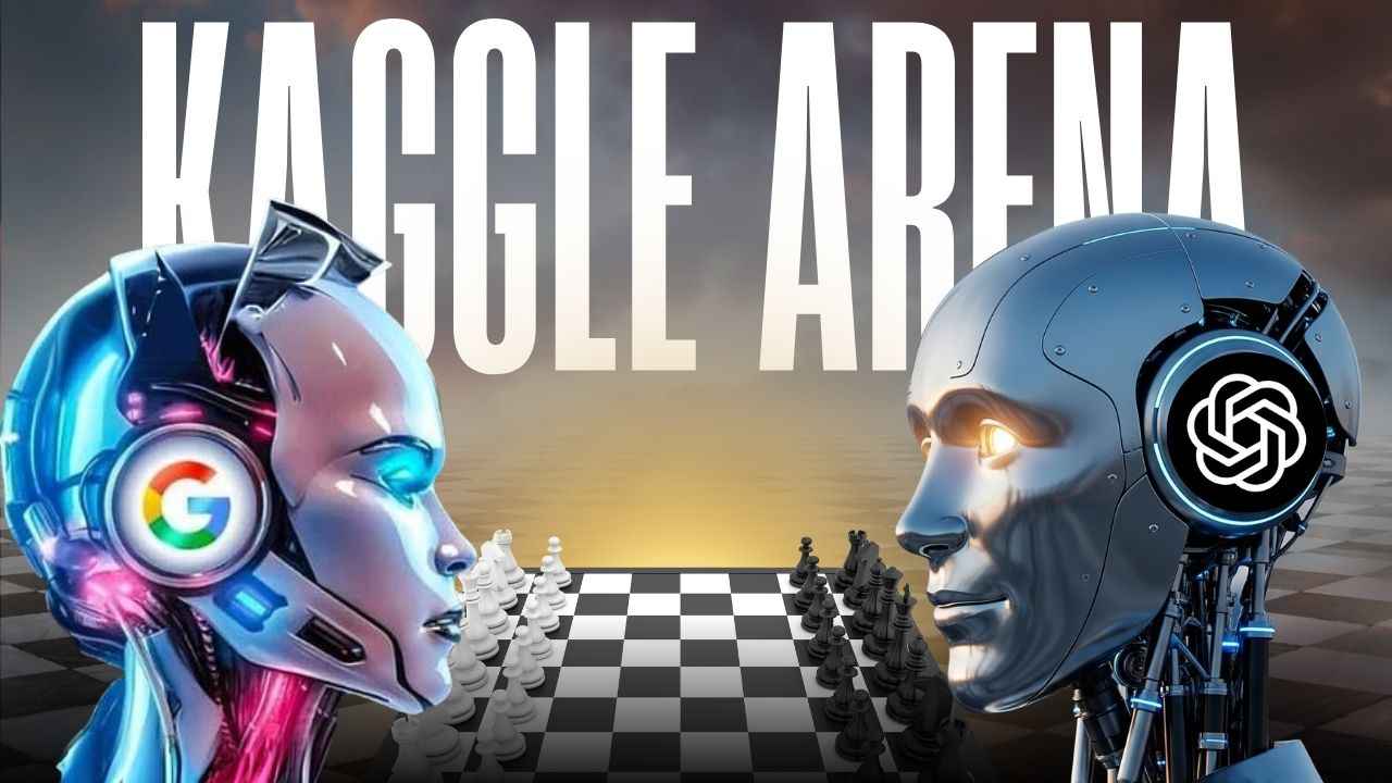 Kaggle Game Arena live chess match screenshot