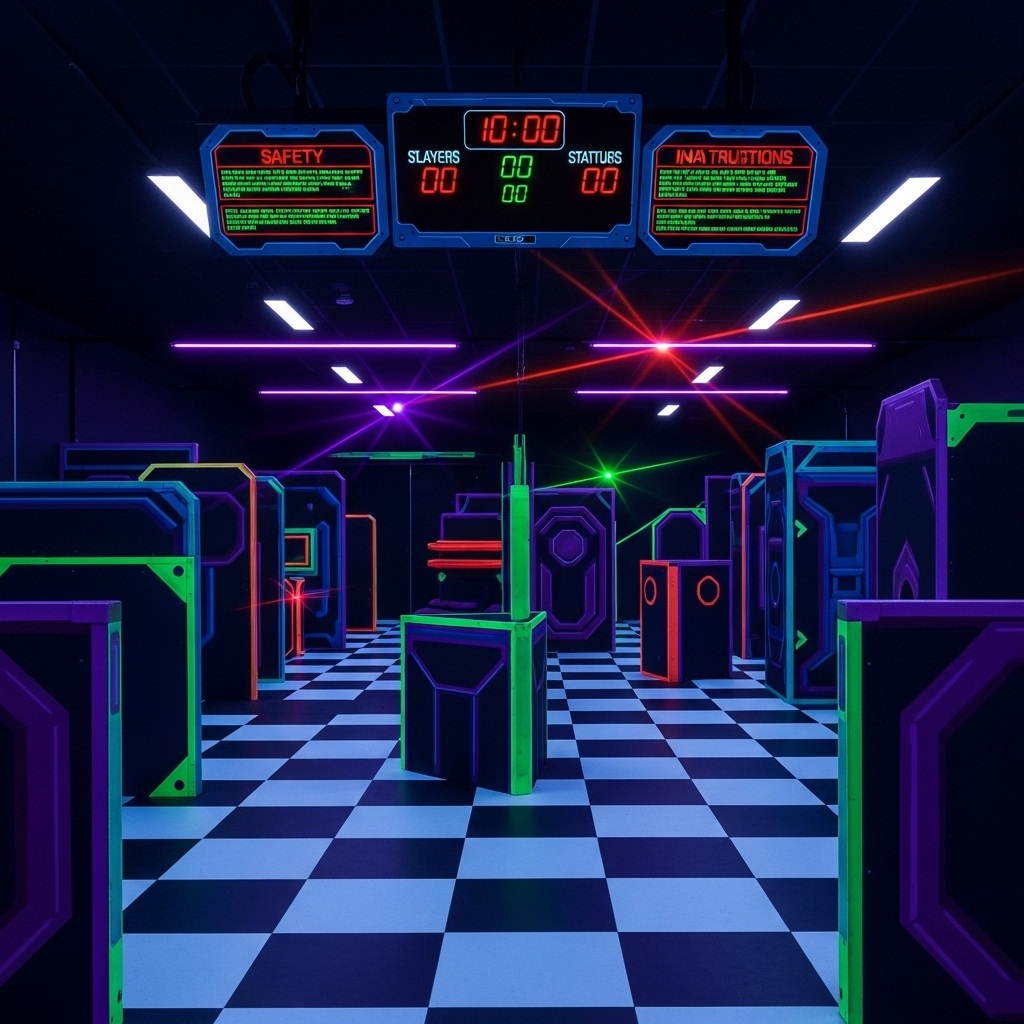Futuristic arena with digital screens displaying live AI agent battles and spectators watching the competition in 2025